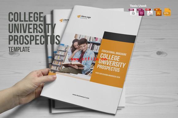 学院大学教学章程环境介绍宣传手册设计模板 College University Prospectus