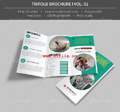 三折叠宣传手册设计 Trifold Brochure Volume 01